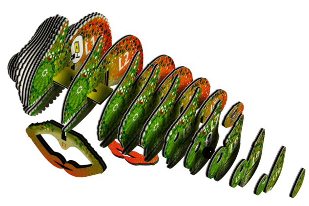 EUGY Chameleon 3D kartonová skládačka