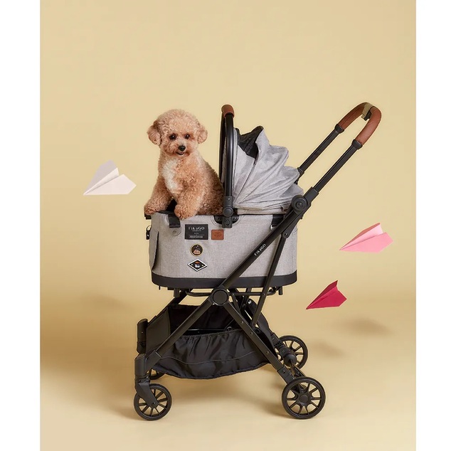 FIKAGO Poussette pour chats / chiens Flytta Plus Grey Husky