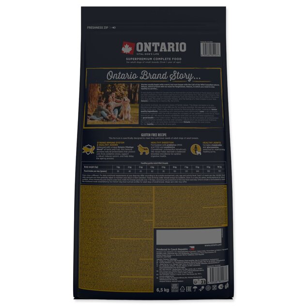 Krmivo Ontario Adult Mini Lamb &amp; Brown Rice 6,5kg