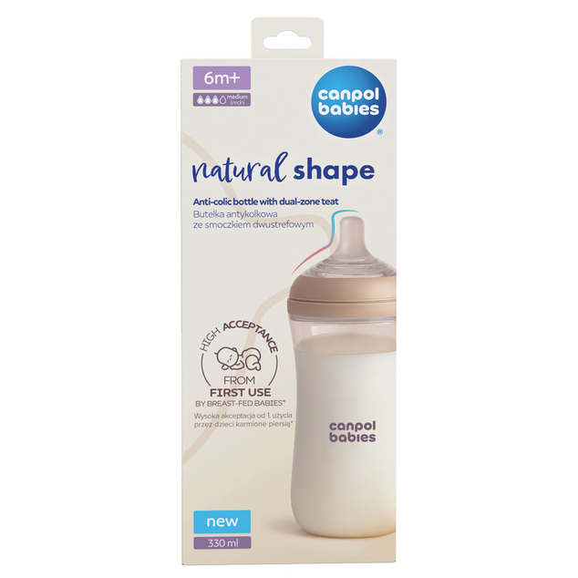 CANPOL BABIES Антиколикова бутилка Natural shape 330ml