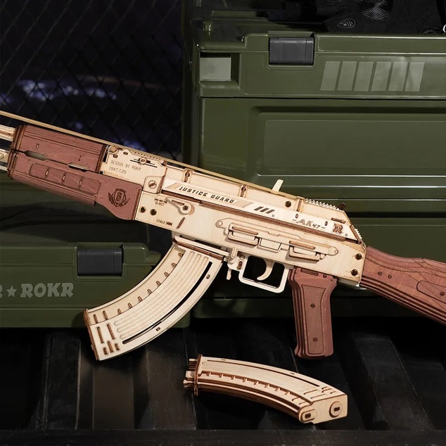 RoboTime 3D Holzmechanisches Puzzle Sturmgewehr AK-47