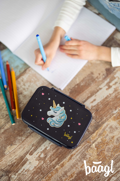 BAAGL Brotdose mit Fächern Unicorn Gold