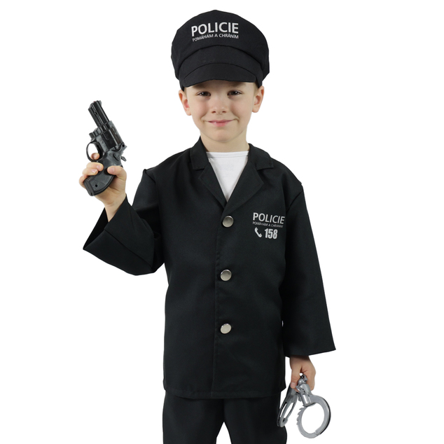 Detský kostým policajt s čiapkou s českou potlačou  (S)