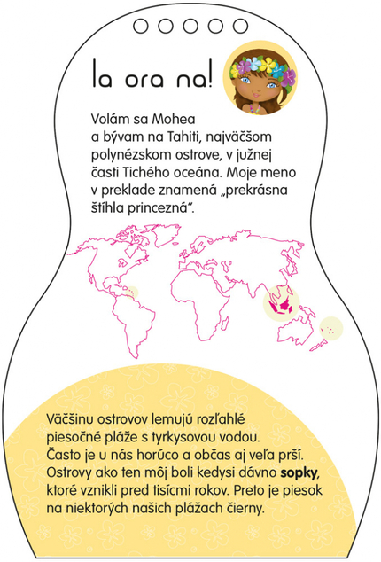 Obliekame tahitské bábiky MOHEA – omaľovánky