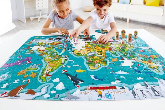 Hape Kinderpuzzle - Weltkarte 2 in 1