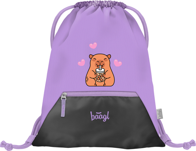 BAAGL SET 3 Zippy Capibara: cartella, astuccio, sacchetto