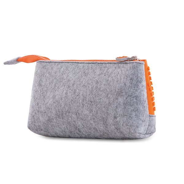 PIXIE CREW veľké puzdro ŠEDÉ/ORANŽOVÉ