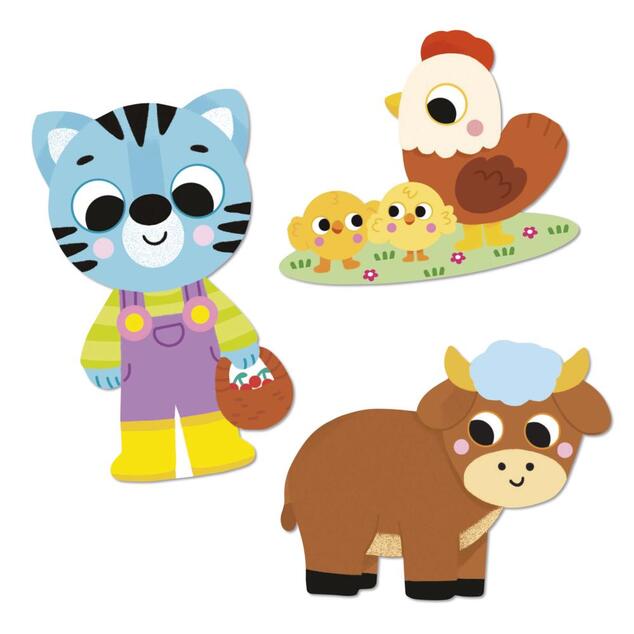 Janod Stickers Veľké samolepky Farma 50 ks
