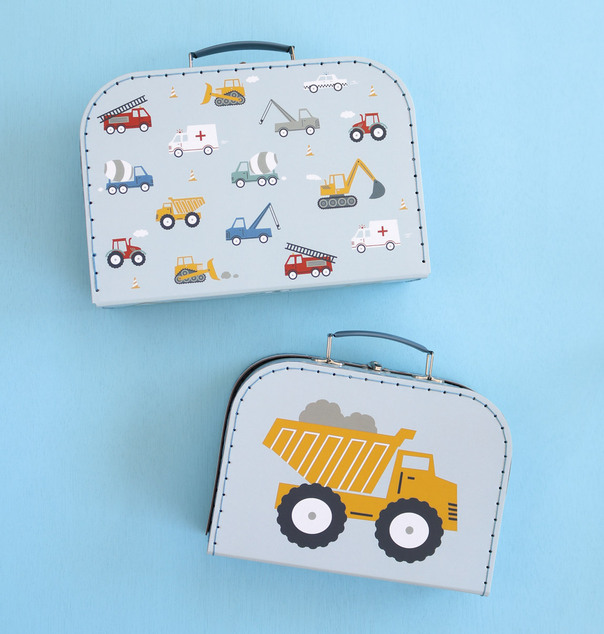 A Little Lovely Company - Set aus zwei Pappkoffern - Fahrzeuge