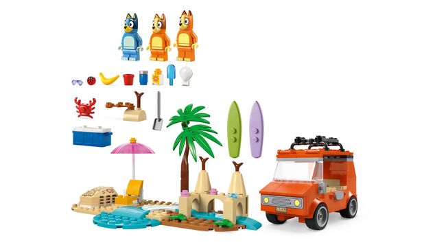 LEGO®Bluey 11202 Bluey und der Familienausflug mit dem Auto zum Strand