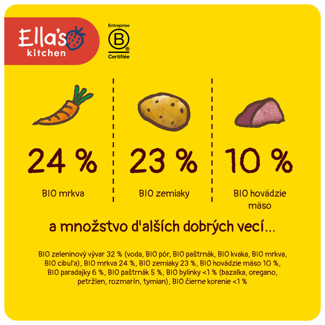 Ella's Kitchen BIO Dusené hovädzie mäso so zemiakmi (130 g)
