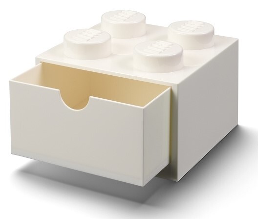 LEGO® stolný box 4 so zásuvkou biela 158 x 158 x 113 mm