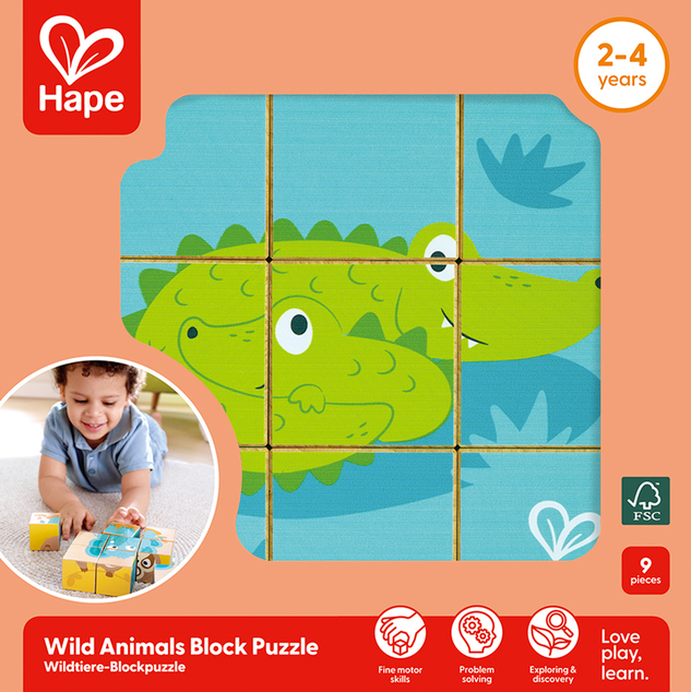 Hape Divje živali Blok Puzzle