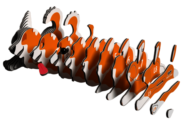 EUGY Pes Welsh Corgi 3D kartonová skládačka