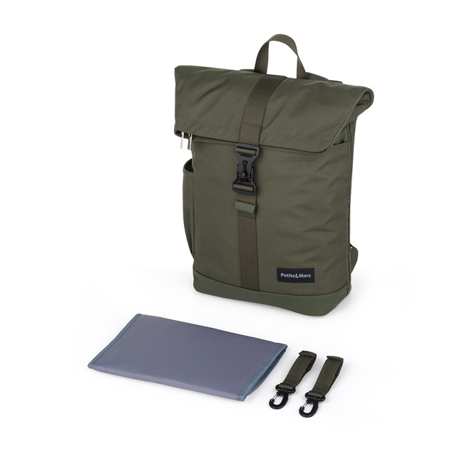 Petite&amp;Mars Batoh prebaľovací na kočík Jackob Military Green