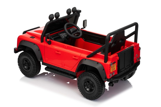 Elektrické autíčko Land Rover Defender 110 SVX 12V, červené, 4X4 pohon, LED svetlá, predné