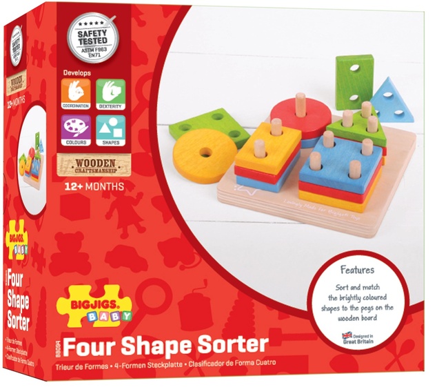 Bigjigs Baby Mettere forme colorate sui bastoncini