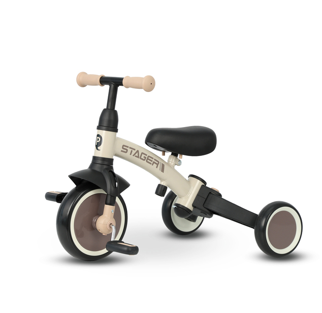 QPLAY Triciclo Stager 3 in 1 Marrone, 2-6 anni