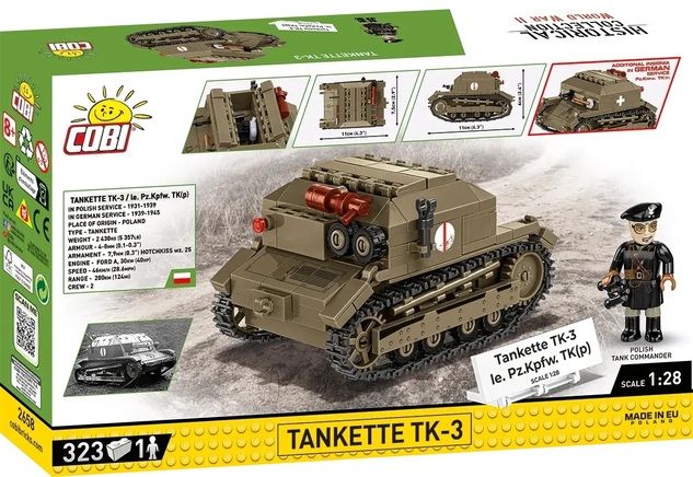 Cobi II WW Tankette TK-3 / le. PzKpfw TK(p), 1:28, 318 k, 1 f