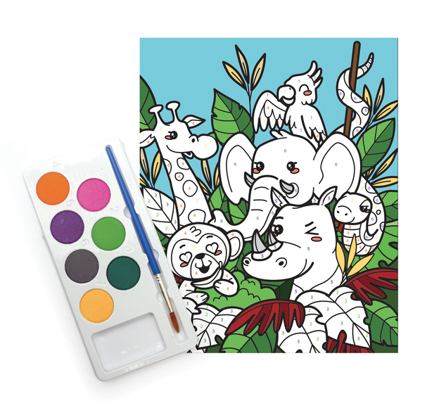 GRAINE CREATIVE Slikanje po številkah živali ZOO
