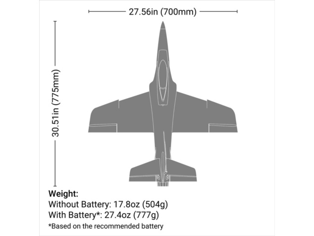 E-flite Habu SS 0.7m 50mm EDF Jet BNF Basic AS3X+ SAFE Select