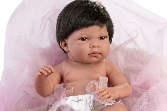 Llorens 73804 NEW BORN dievčatko - realistická bábika bábätko s celovinylovým telom - 40 c