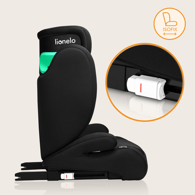Lionelo Autosedačka Hugo i-Size (100-150 cm) Black Carbon