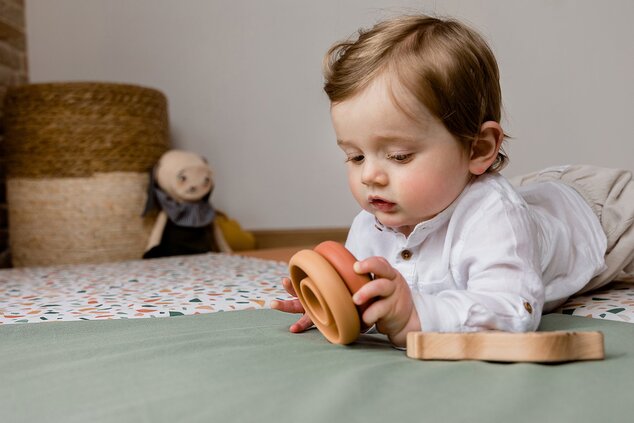 Tappetino da gioco pieghevole imbottito per bambini 3 in 1, Terazzo