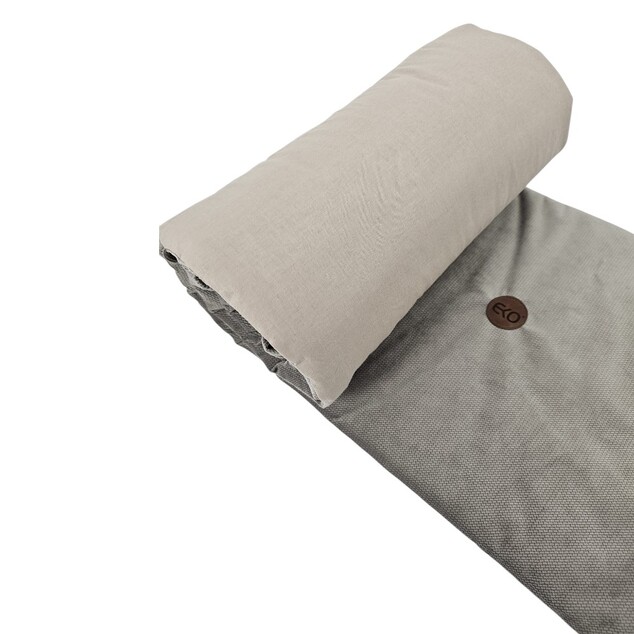 EKO Bettumrandung aus Baumwollsamt Dunkelbeige 180cm