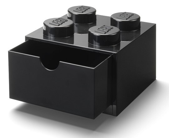 LEGO® stolový box 4 so zásuvkou čierna 158 x 158 x 113 mm