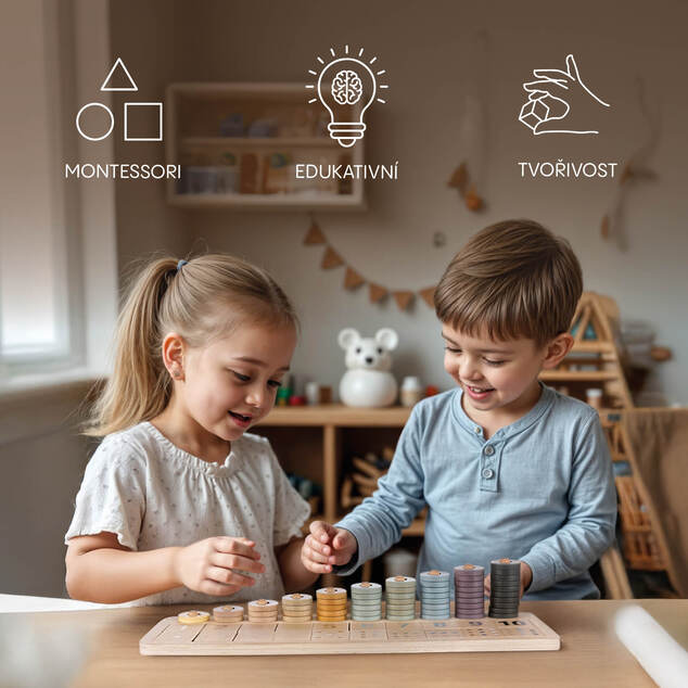 Drevená hra Montessori Počítanie