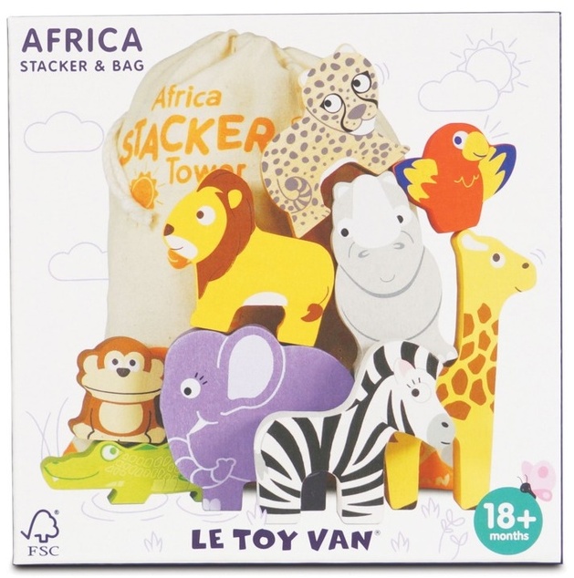 Le Toy Van Petilou Skladacia veža Afrika 9 ks