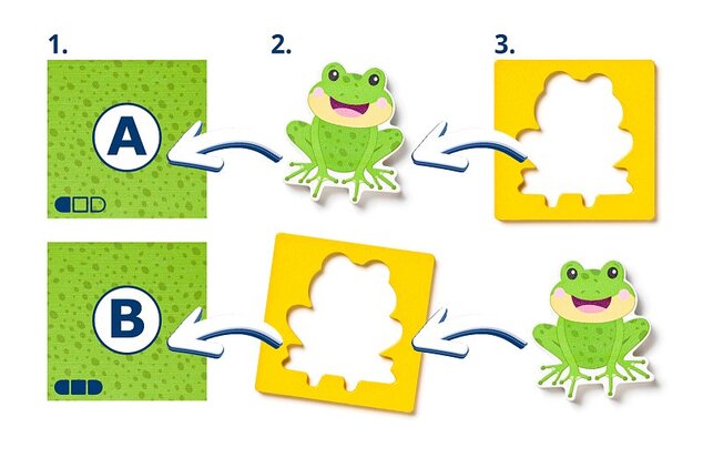 Puzzle con animali, forme-colore