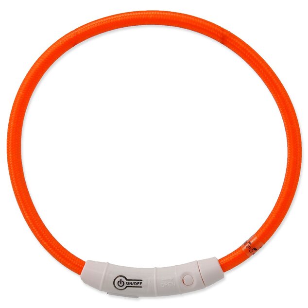 Obojok Dog Fantasy LED nylon oranžový 65cm
