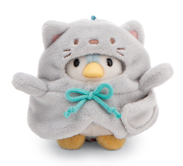 NICI Plüsch MyMochi Pinguin Waddle 8cm im Katzenkostüm und Entchen, Set Geschenkverpackung