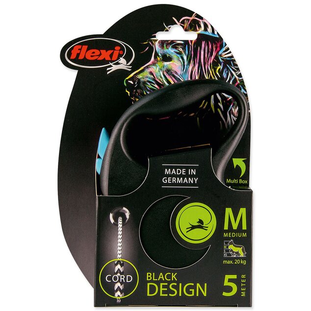 Vodítko Flexi Black Design lanko M modré 5m