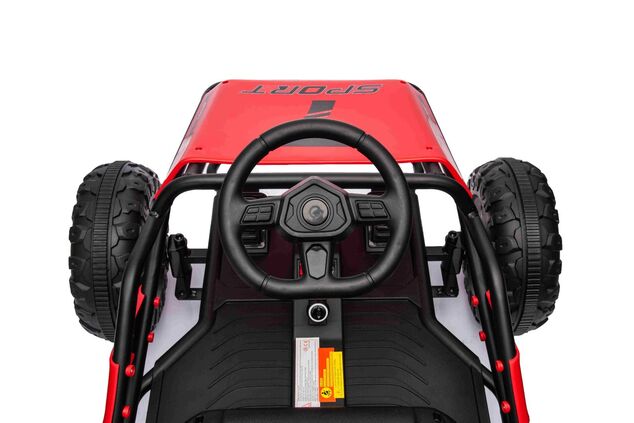 Elektrische Go-Kart SPORT-KART 24V, rot, EVA-Räder, Kunstledersitz, 2 x 50W Motor,