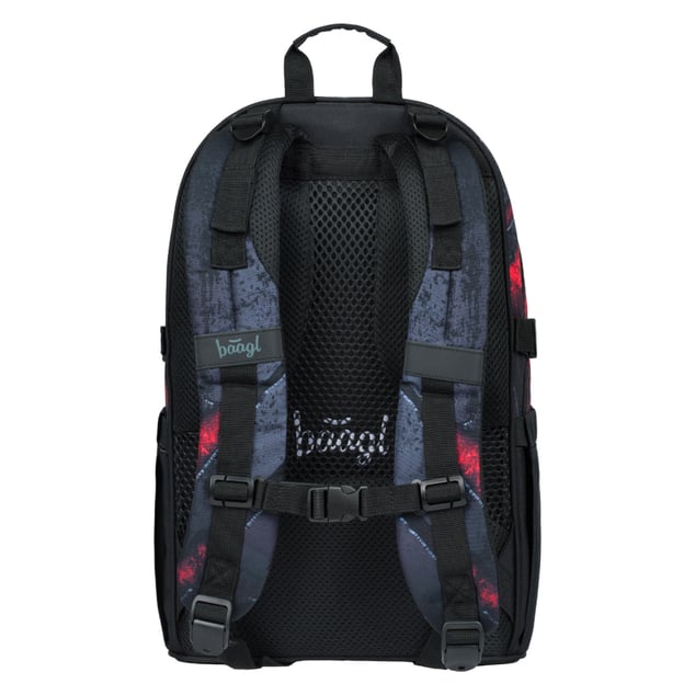 BAAGL SET 5 Core Lava: Rucksack, Federmäppchen, Beutel, Gürteltasche, Laptop-Hülle