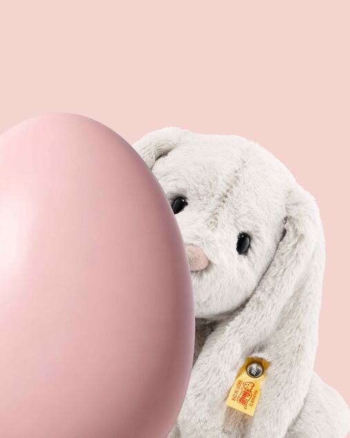 STEIFF Friends Hoppie rabbit, light grey 28cm plyšová hračka
