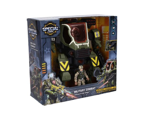 Robot bojový mecha vojenský s efekty set 26 cm