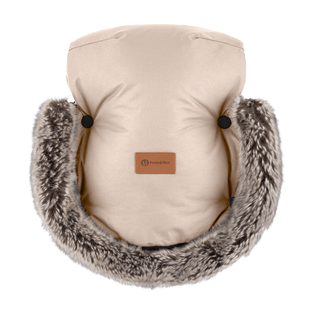 PETITE&amp;MARS Set zimný fusak Arctic 4v1 + rukavice na kočík Furry Rose Petal