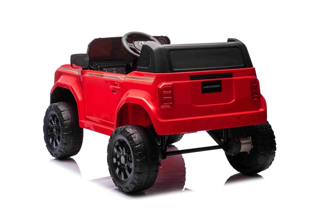 Elektrické autíčko Toyota Landcruiser 12V, červené, široké jednomiestne sedadlo, 2,4 GHz d