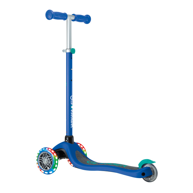 Globber detská trojkolesová kolobežka - Primo Lights V2 - Svietiace Kolieska - Navy Blue