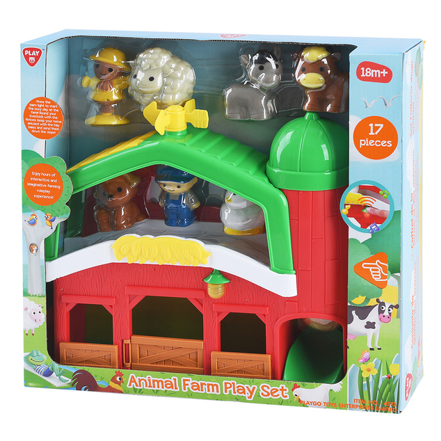 Playgo Granja con animalitos set 29,5x27 cm 7 figuras