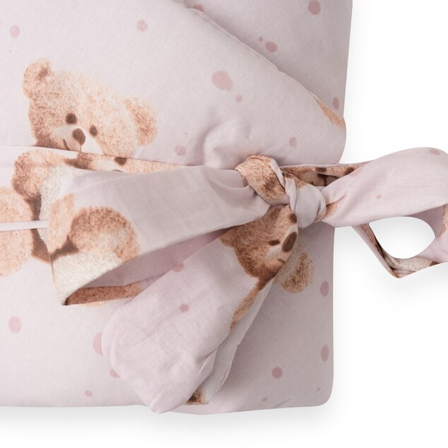 Detská zavinovačka New Baby Love Teddy bear 80x80 cm pink