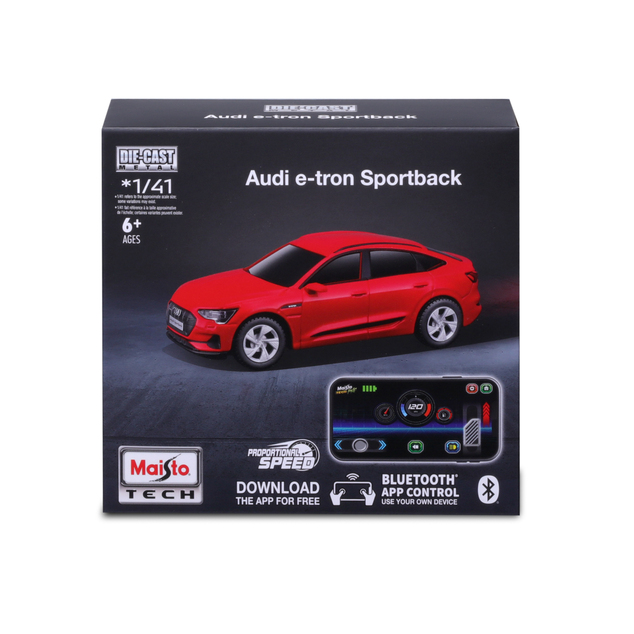 Maisto RC - DIE-CAST METAL so svetlami, Audi e-tron Sportback, 1:41, 2,4GHz, USB, XTR, Blu