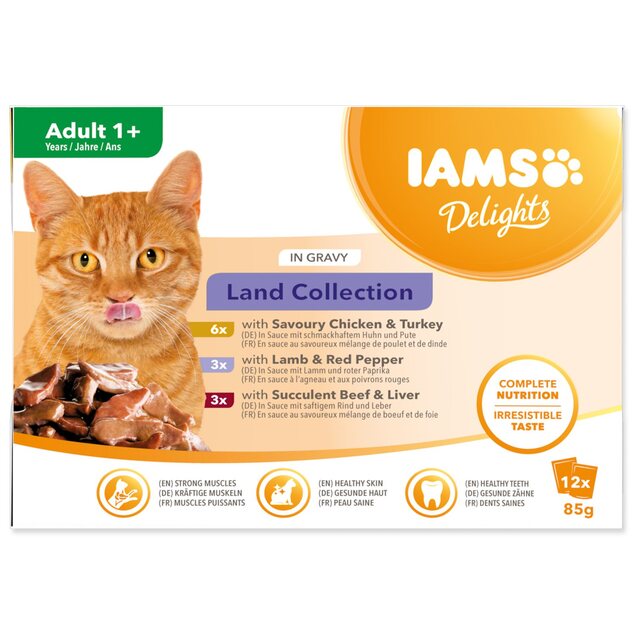 Kapsičky IAMS suchozem. mäso v omáčke multipack 1020g (12x85gr)