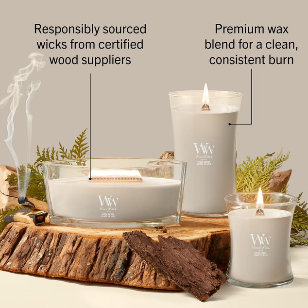 WW Kerze Mittel Wood Smoke