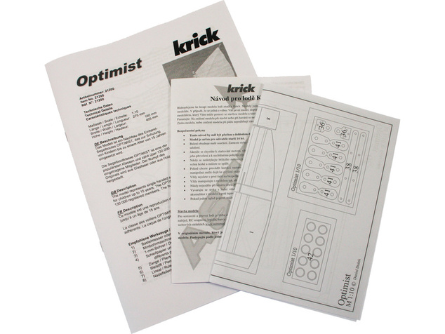 Krick Optimist plachetnica 1:10 kit
