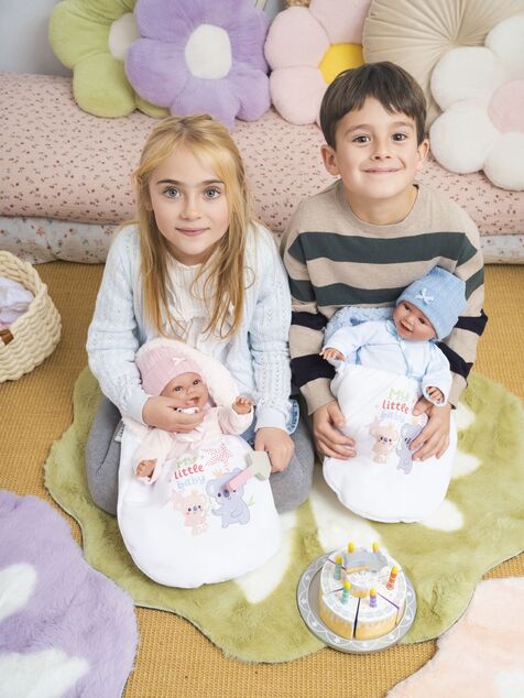 Llorens 63805 NEW BORN - muñeca bebé realista con sonidos y cuerpo de tela suave